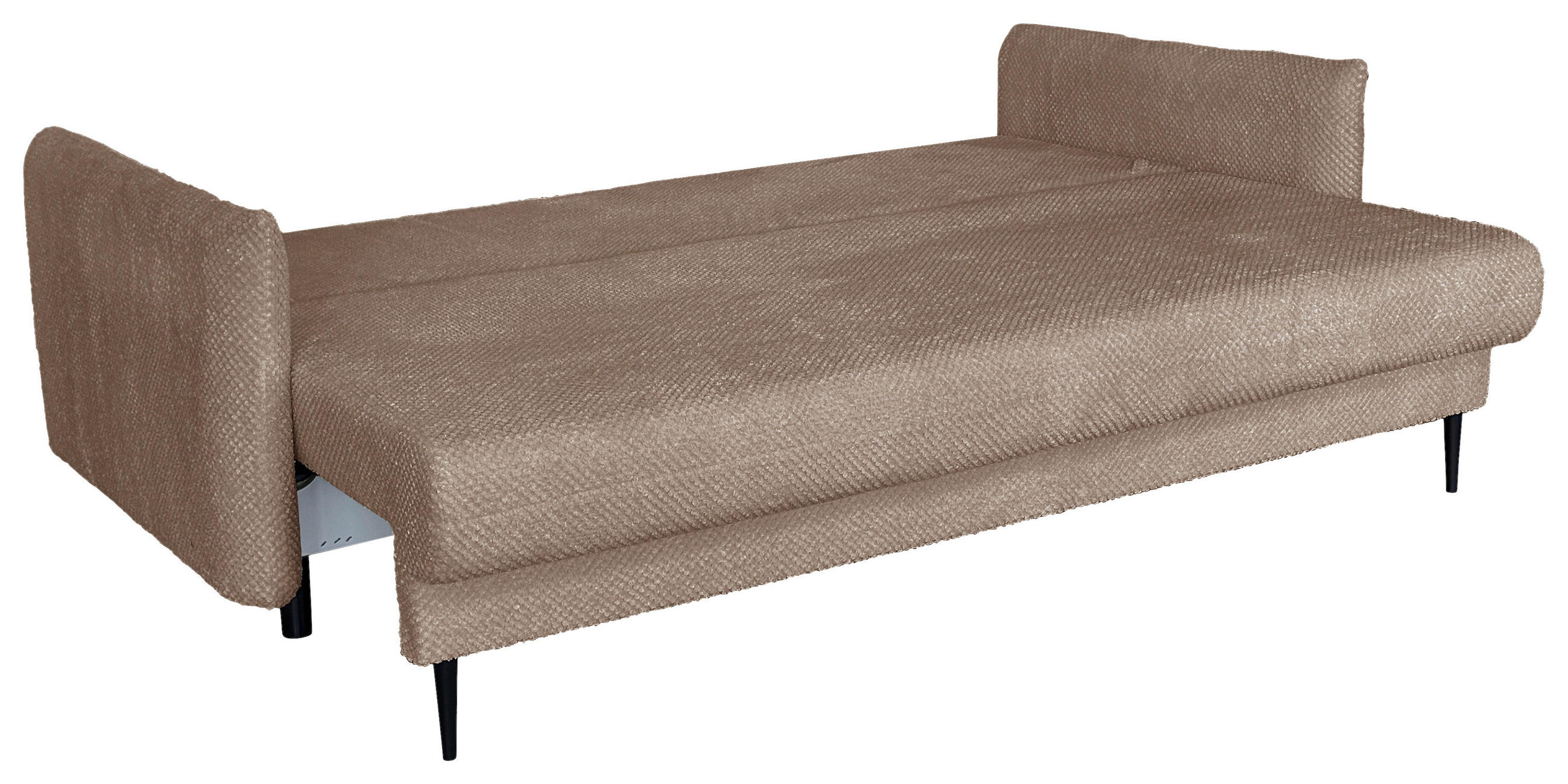 SCHLAFSOFA Webstoff Taupe  - Taupe/Schwarz, Design, Kunststoff/Textil (218/96/102cm) - MID.YOU
