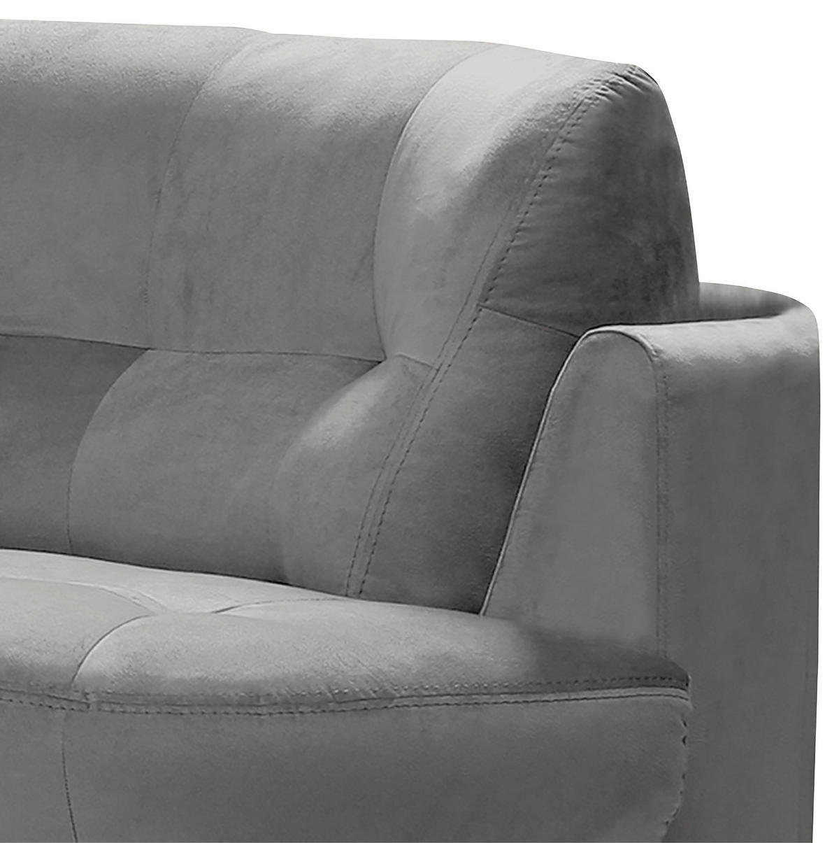 ECKSOFA BRETANIA in Samt Grau  113/300 cm  - Schwarz/Grau, Design, Kunststoff/Textil (113/300cm) - Livetastic