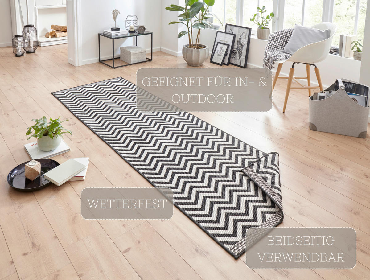 LÄUFER 80/250 cm Twin Supreme  - Creme/Schwarz, Design, Kunststoff (80/250cm) - Hanse Home