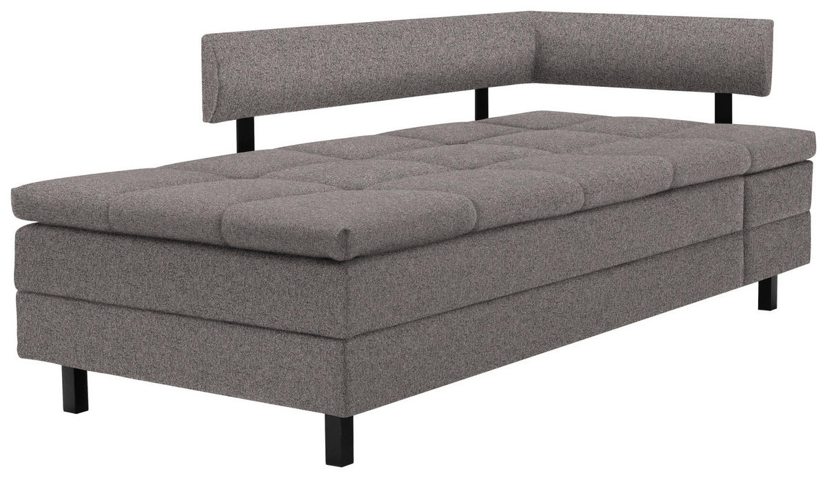 LIEGE in Flachgewebe Grau  - Schwarz/Grau, MODERN, Textil/Metall (208/77/98cm) - Joka