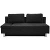 SCHLAFSOFA  mit Stoffauswahl, Schlafen auf Sitzhöhe, Armteil links Flachgewebe Schwarz  - Chromfarben/Schwarz, Design, Holz/Textil (205/77-93/99cm) - Novel