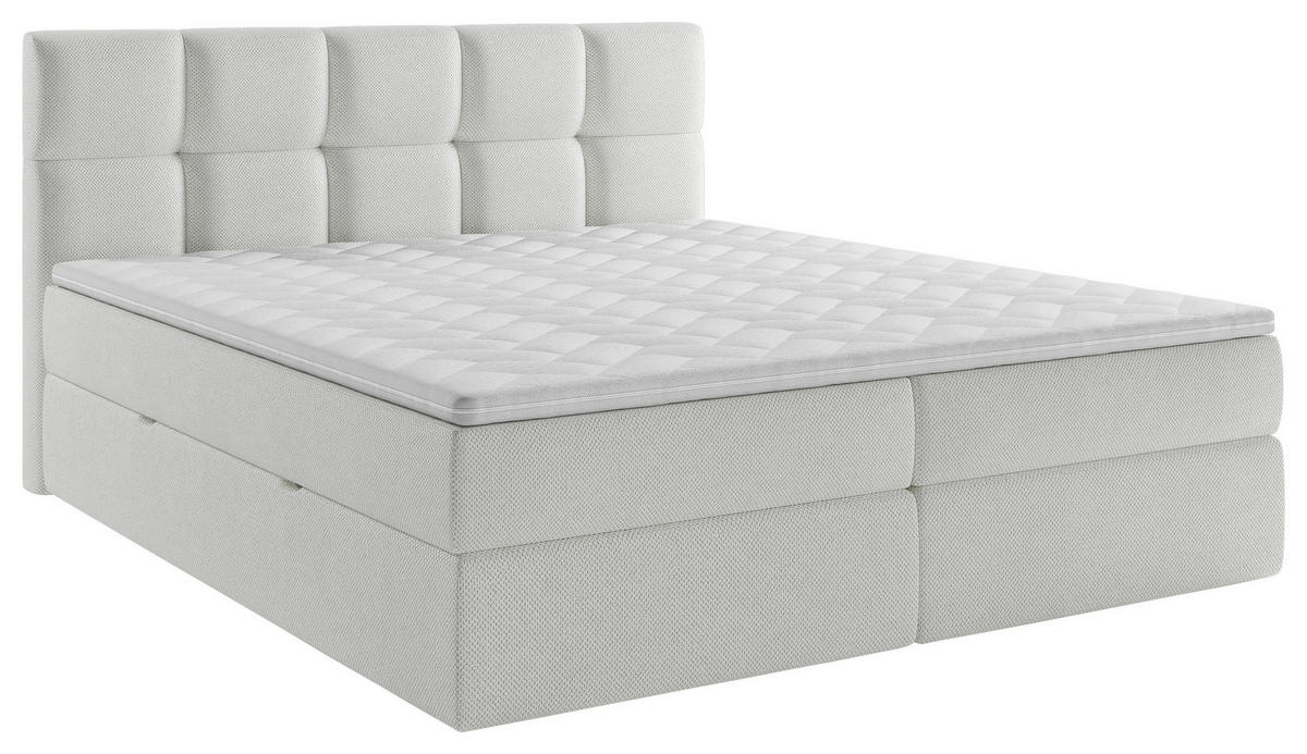 BOXBETT 180/220 cm  in Weiss  - Weiss/Schwarz, Modern, Holz/Holzwerkstoff (180/220cm) - MID.YOU