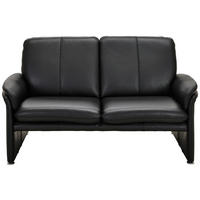 2-SITZER-SOFA Schwarz Echtleder  - Chromfarben/Schwarz, KONVENTIONELL, Leder/Metall (158/90/86cm) - Celina Home
