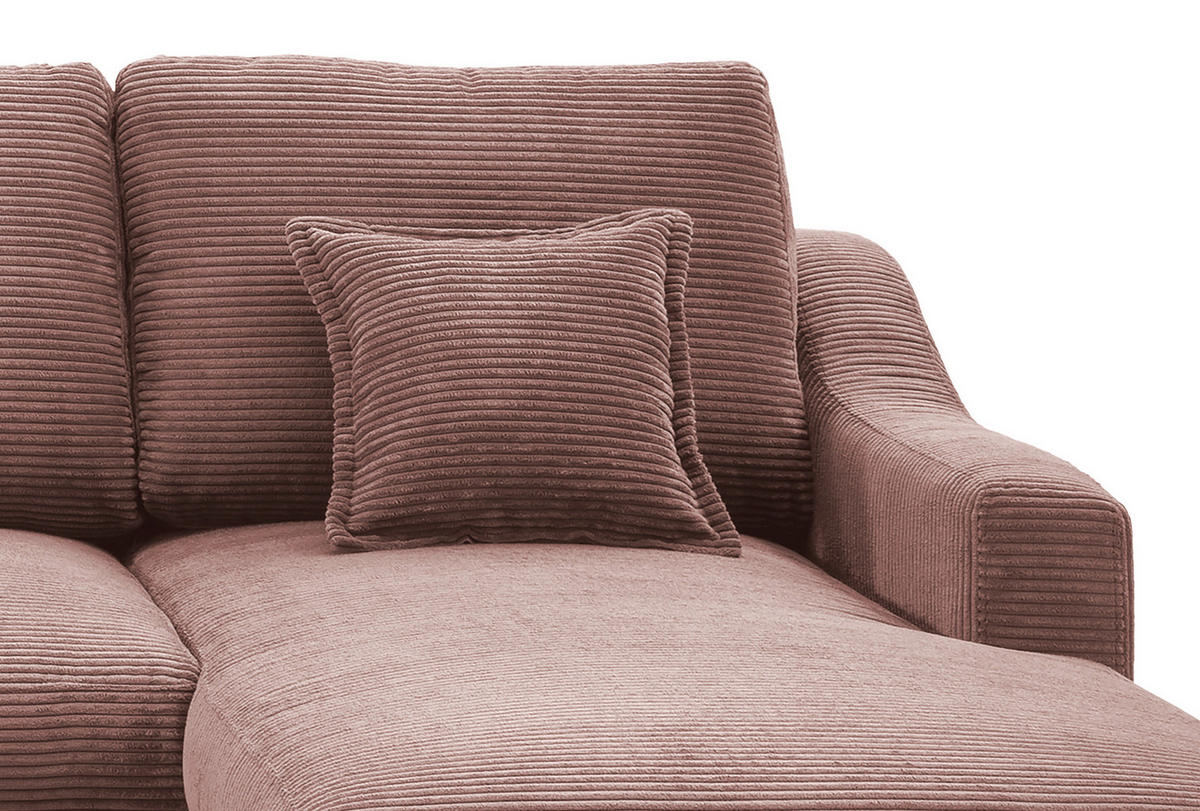 WOHNLANDSCHAFT in Cord Rosa  - Naturfarben/Rosa, Konventionell, Holz/Textil (200/301/150cm) - P & B