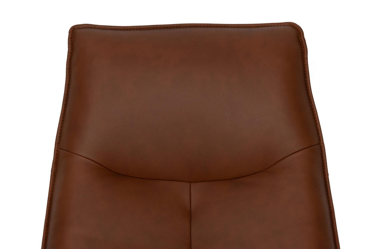RELAXSESSEL Lederlook Echtleder    - Schwarz/Kupferfarben, Design, Leder/Holz (79/110/83cm) - Livetastic