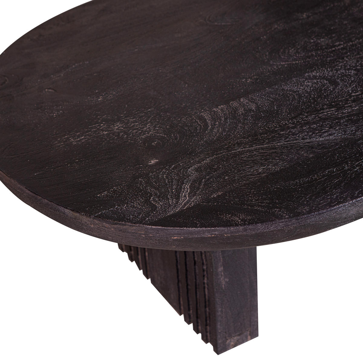 COUCHTISCH Steppe Mangoholz 110/72/38 cm oval Schwarz  - Schwarz, Design, Holz (110/72/38cm) - Livetastic
