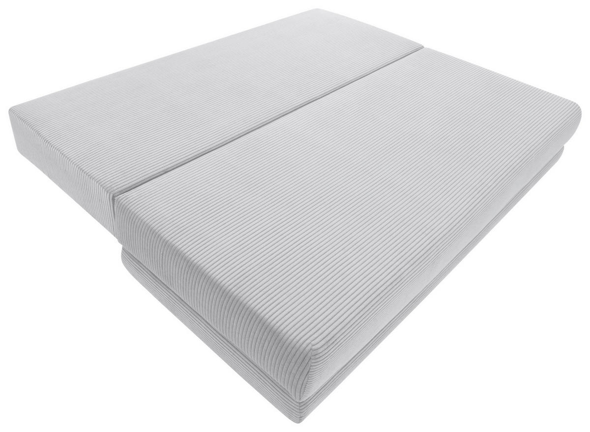 SCHLAFSOFA  mit Liegefunktion, Schlafen auf Sitzhöhe, Rücken echt Cord Hellgrau  - Hellgrau/Schwarz, KONVENTIONELL, Holz/Textil (196/96/103cm) - Carryhome
