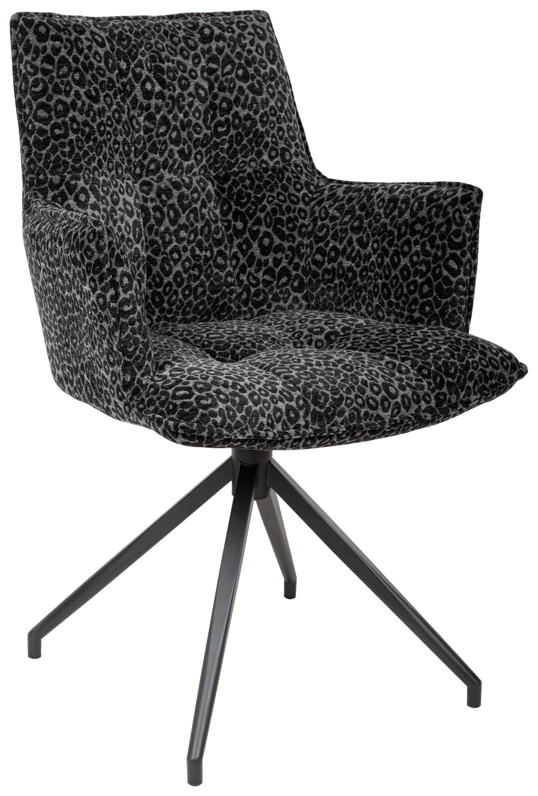 ARMLEHNSTUHL  in Eisen Jacquard  - Schwarz/Grau, Design, Textil/Metall (59/89.5/63cm) - Novel