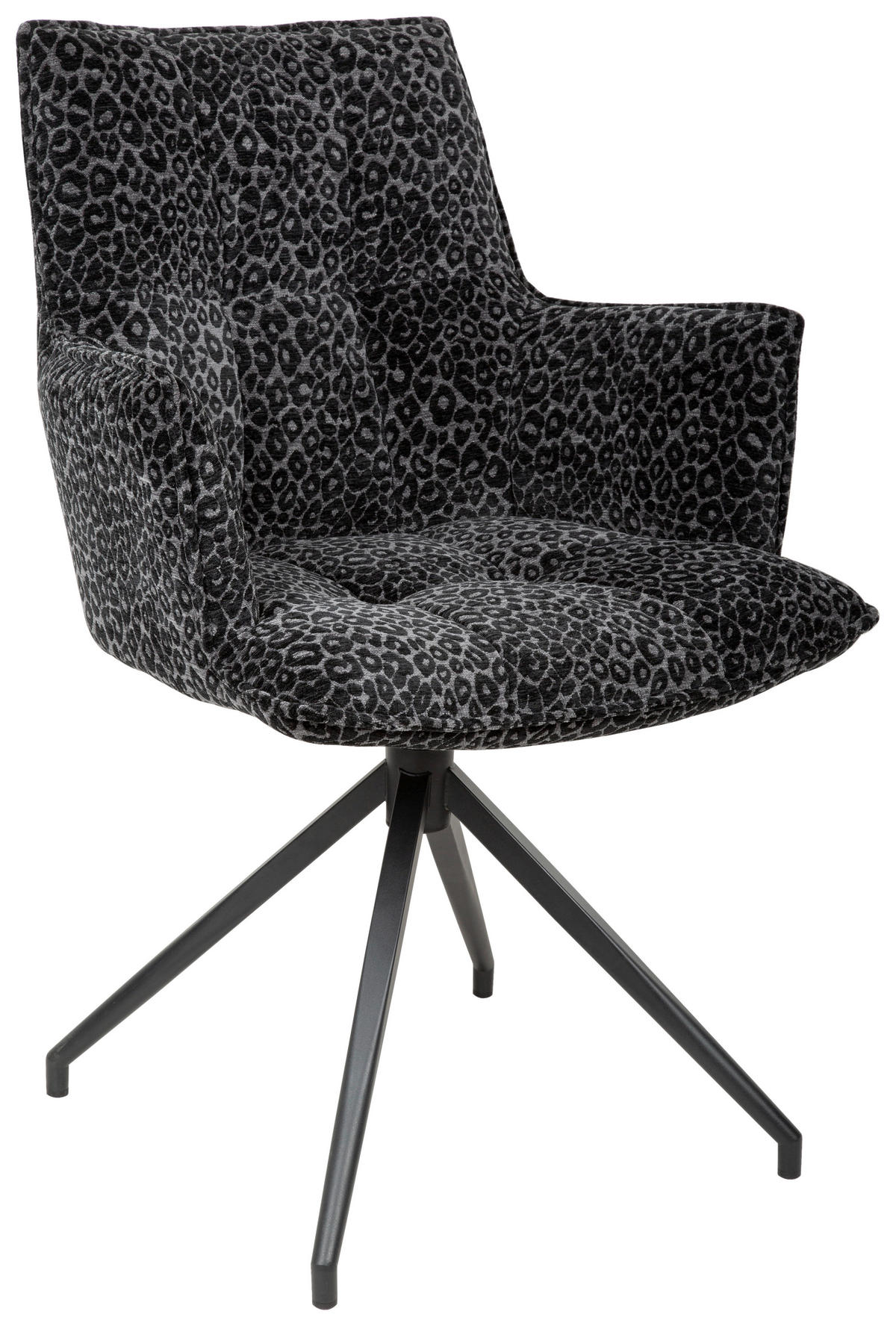 ARMLEHNSTUHL  in Eisen Jacquard  - Schwarz/Grau, Design, Textil/Metall (59/89.5/63cm) - Novel