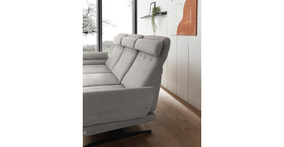 ECKSOFA Sandfarben Flachgewebe  - Sandfarben/Schwarz, Design, Textil/Metall (176-217/259-307cm) - Dieter Knoll