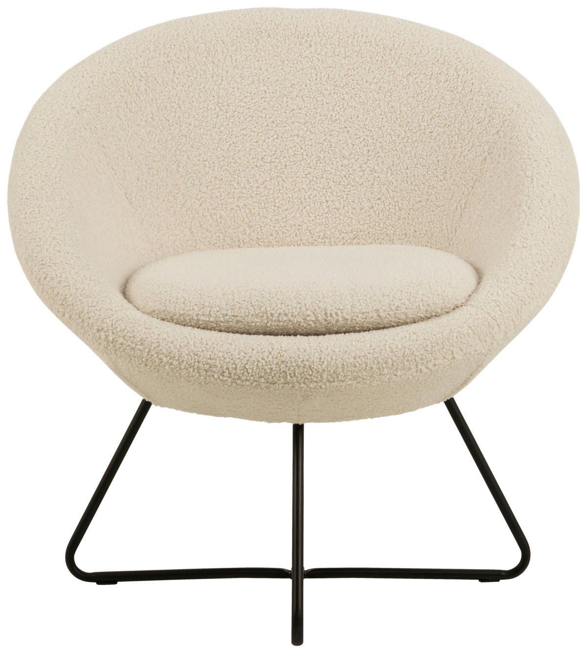 FOTELJA 82/81/71 cm , krem  - crna/krem, Dizajnerski, tekstil/metal (82/81/71cm) - Livetastic