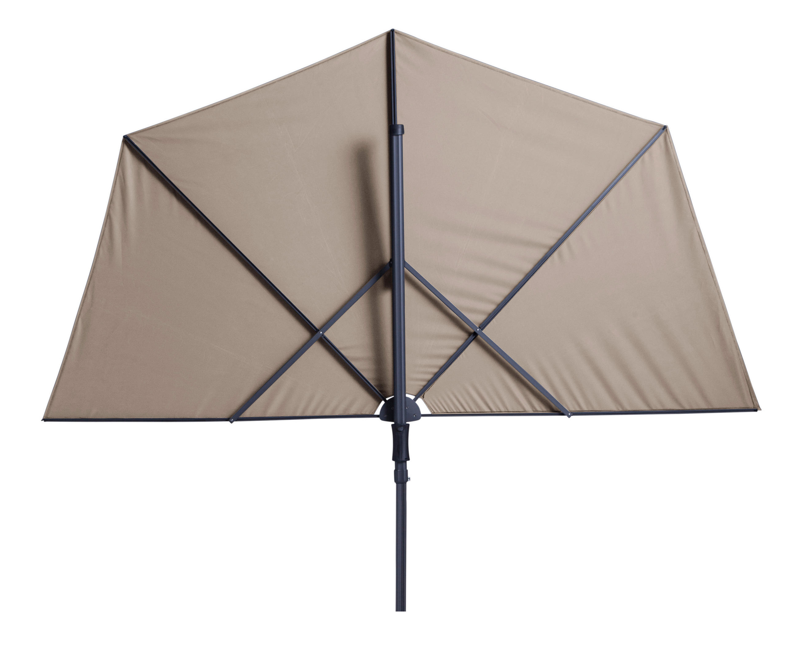 SONNENSCHIRM  270/150 cm  - Schwarz/Naturfarben, Basics, Textil/Metall (270/150cm)