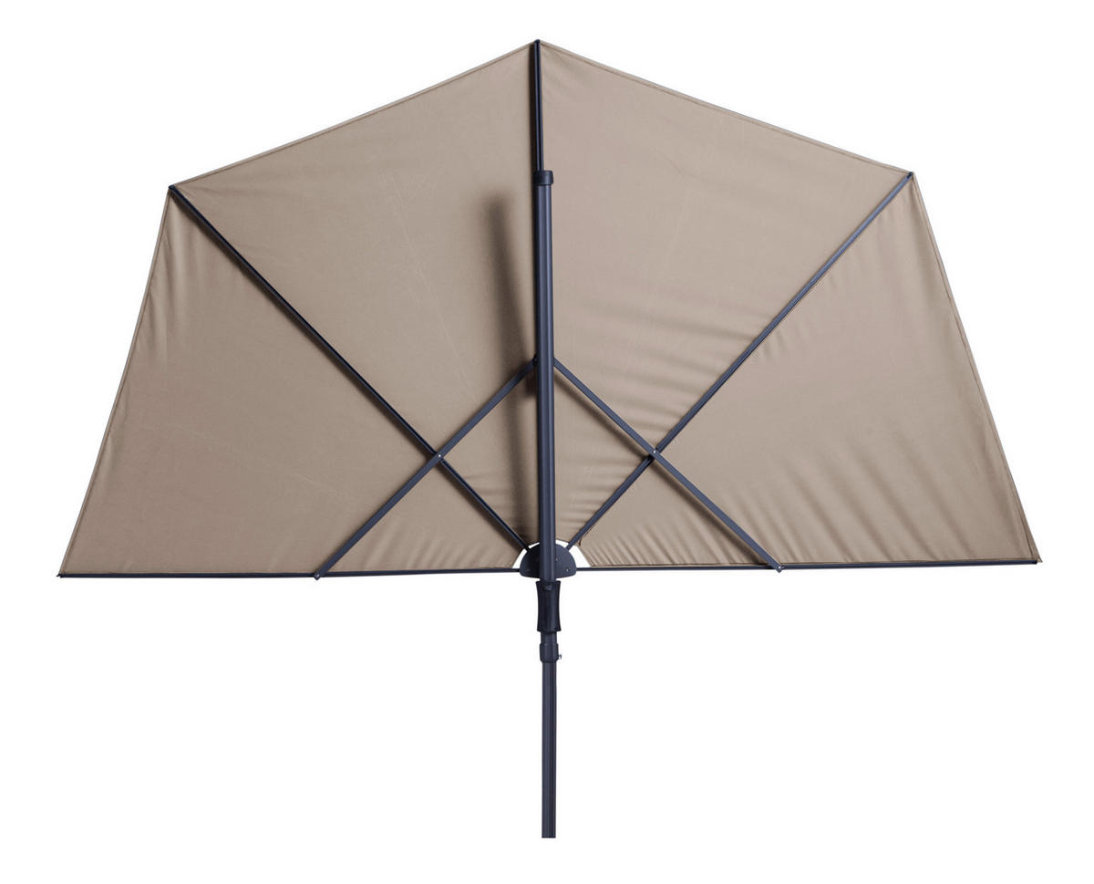 SONNENSCHIRM  270/150 cm  - Schwarz/Naturfarben, Basics, Textil/Metall (270/150cm)
