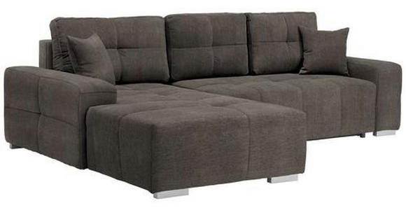 ECKSOFA in Webstoff Braun  - Silberfarben/Braun, Design, Kunststoff/Textil (194/280cm) - Carryhome