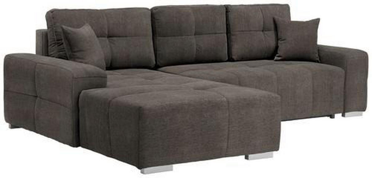 KUTNA GARNITURA tekstil  smeđa   - srebrne boje/smeđa, Design, tekstil/plastika (194/280cm) - Carryhome