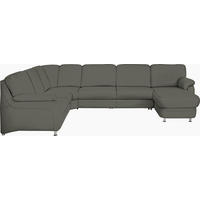 WOHNLANDSCHAFT in Echtleder Grau  - Alufarben/Grau, Konventionell, Leder/Metall (239/329/165cm) - Beldomo Premium