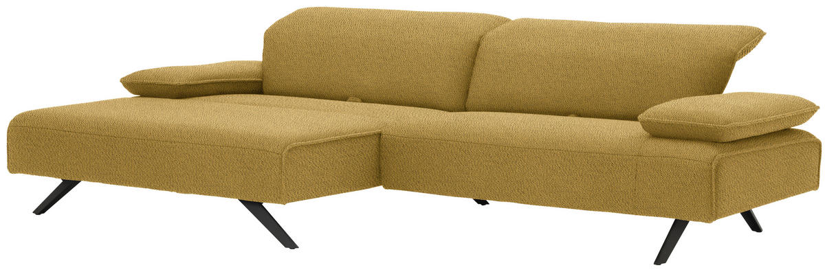ECKSOFA in Flachgewebe Goldfarben  - Anthrazit/Goldfarben, Design, Textil/Metall (166/280cm) - Johann Jakob