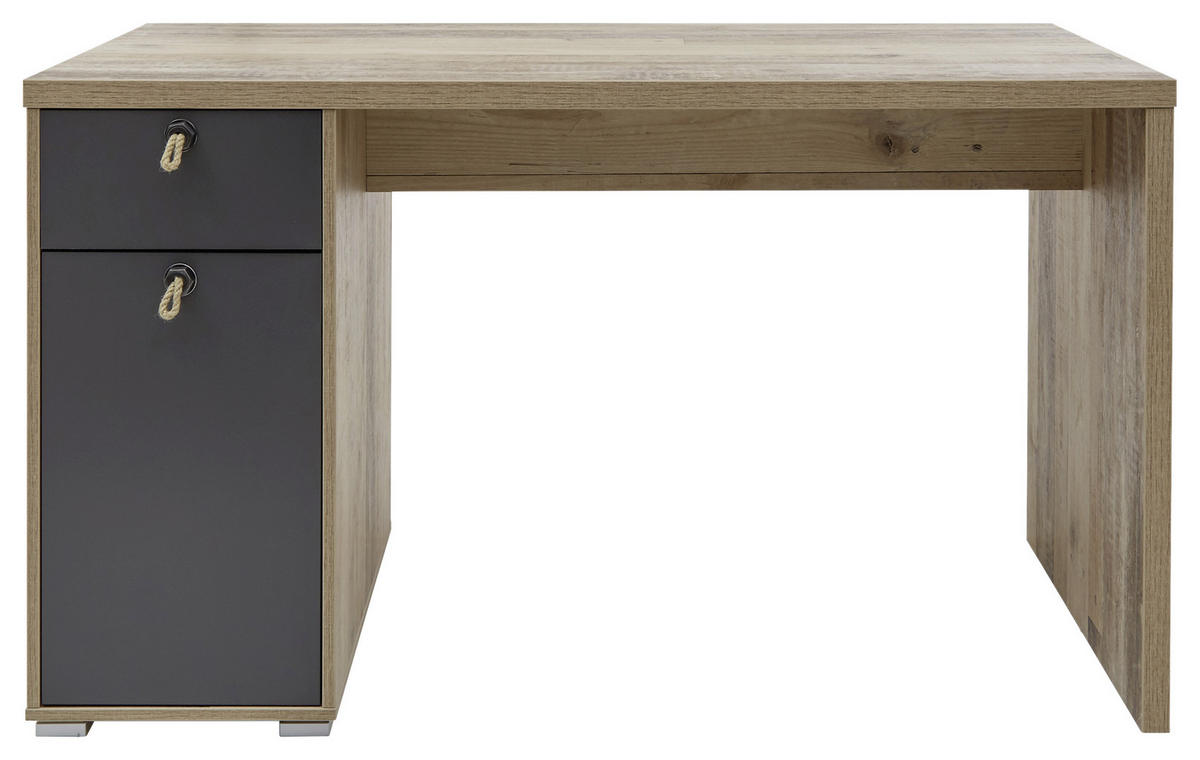 SCHREIBTISCH 130/70/75 cm  in Anthrazit, Fichtefarben  - Fichtefarben/Anthrazit, Basics, Holzwerkstoff/Kunststoff (130/70/75cm) - MID.YOU