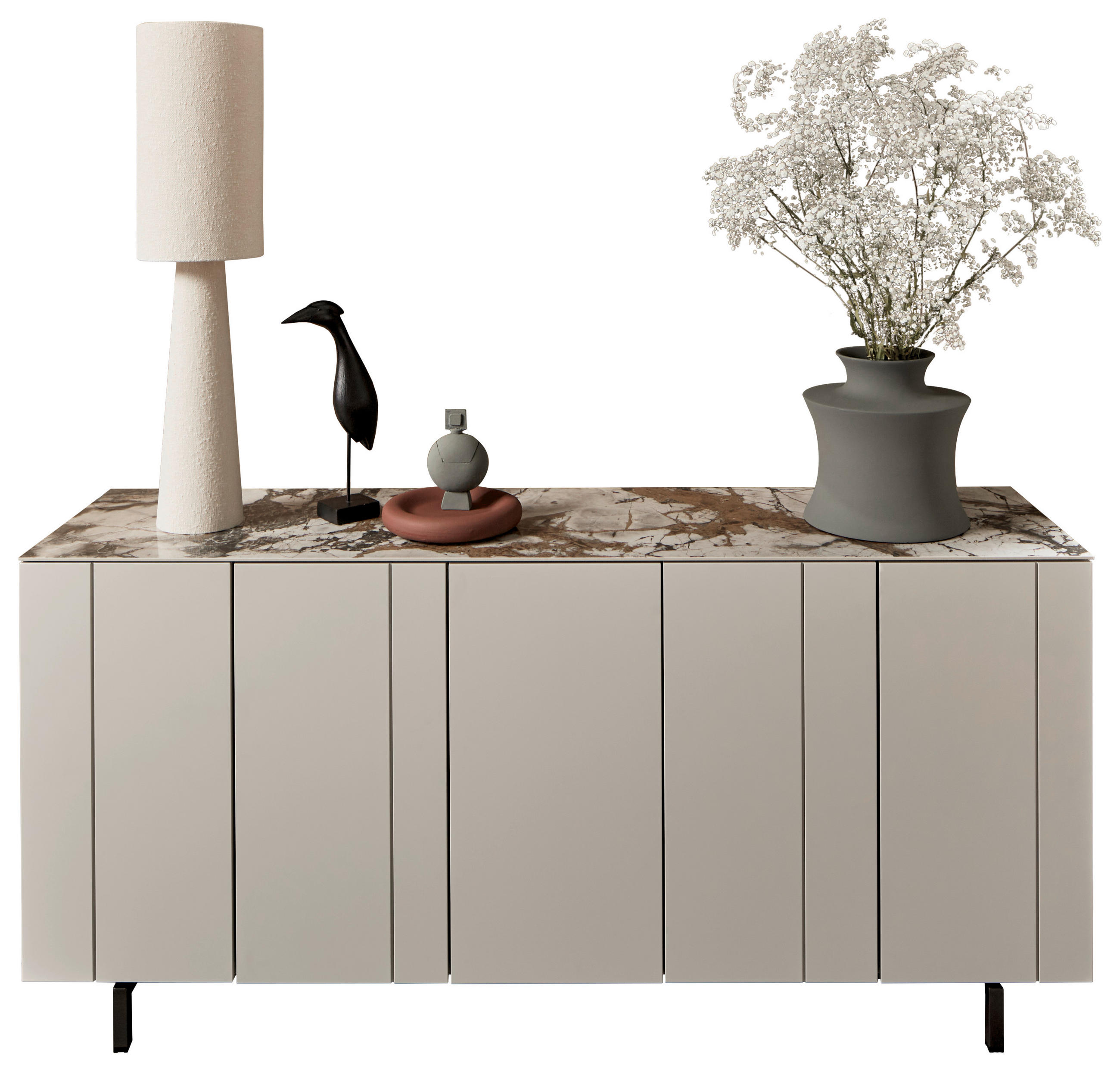 SIDEBOARD Perlmutt  180/85/45 cm  - Perlmutt/Schwarz, Design, Holzwerkstoff/Metall (180/85/45cm) - Johann Jakob