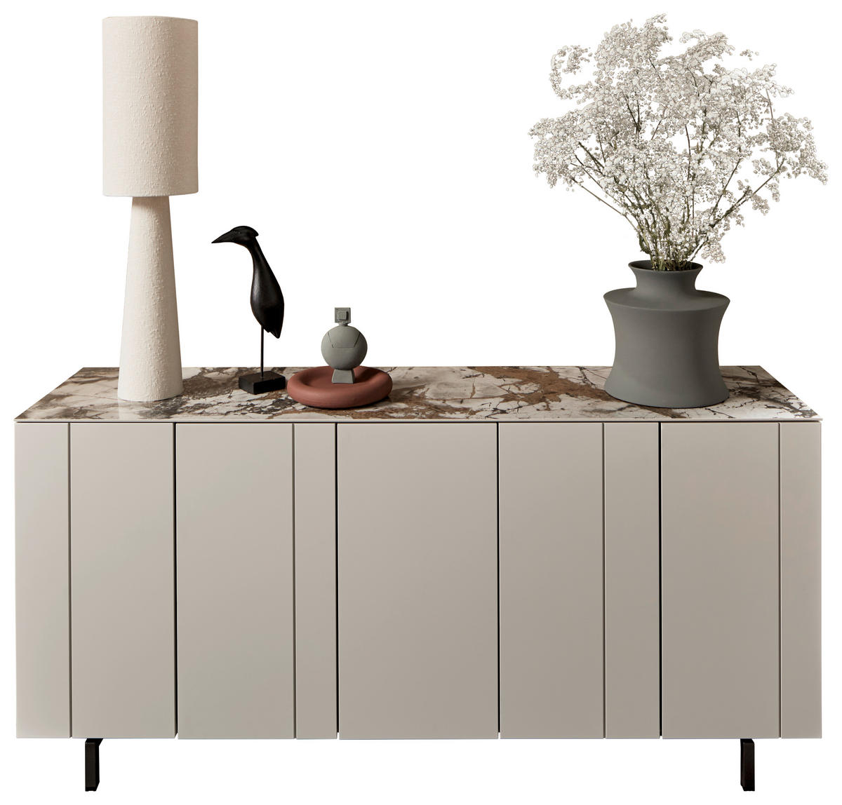 SIDEBOARD Perlmutt  180/85/45 cm  - Perlmutt/Schwarz, Design, Holzwerkstoff/Metall (180/85/45cm) - Johann Jakob