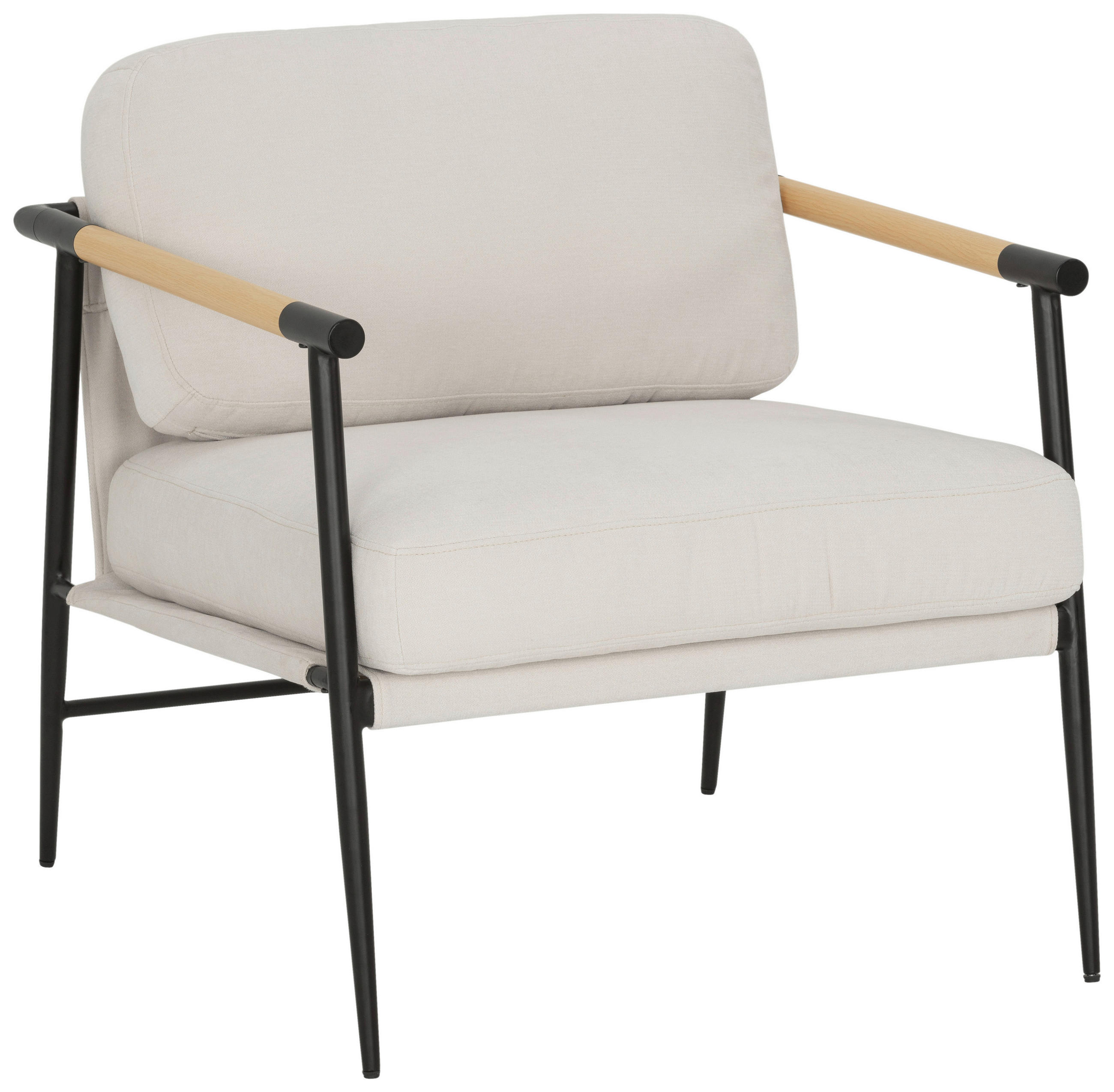 SESSEL in Samt Weiß  - Schwarz/Weiß, Trend, Textil/Metall (74/84.5/70.5cm) - MID.YOU