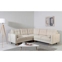 ECKSOFA in Beige  - Beige/Buchefarben, Design, Holz/Textil (242/242cm) - MID.YOU