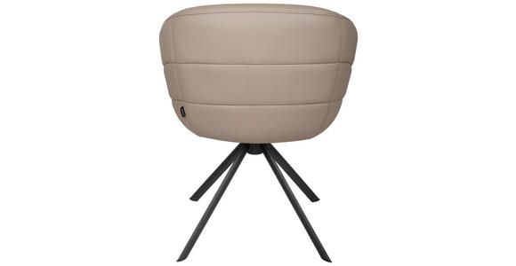 ARMLEHNSTUHL  in Eisen Echtleder pigmentiert  - Taupe/Schwarz, Design, Leder/Metall (62/82/64cm) - Belluti