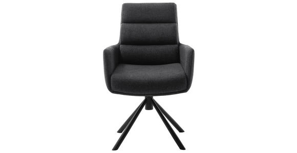 ARMLEHNSTUHL in Stahl Webstoff - Anthrazit/Schwarz, Design, Textil/Metall (61/90/64cm) - Dieter Knoll