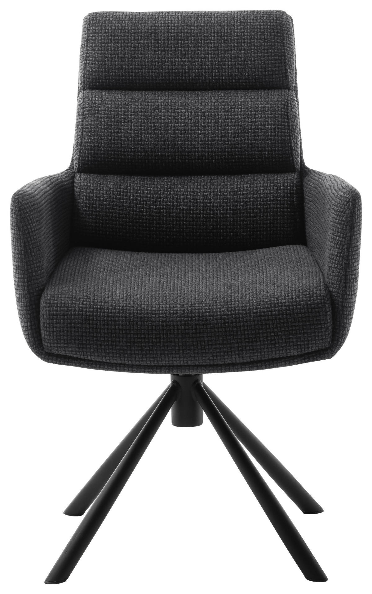 ARMLEHNSTUHL  in Stahl Webstoff  - Anthrazit/Schwarz, Design, Textil/Metall (61/90/64cm) - Dieter Knoll