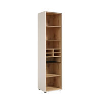 AKTENREGAL Eichefarben, Kaschmir  - Kaschmir/Eichefarben, MODERN, Glas/Holzwerkstoff (50/201/43cm) - Novel