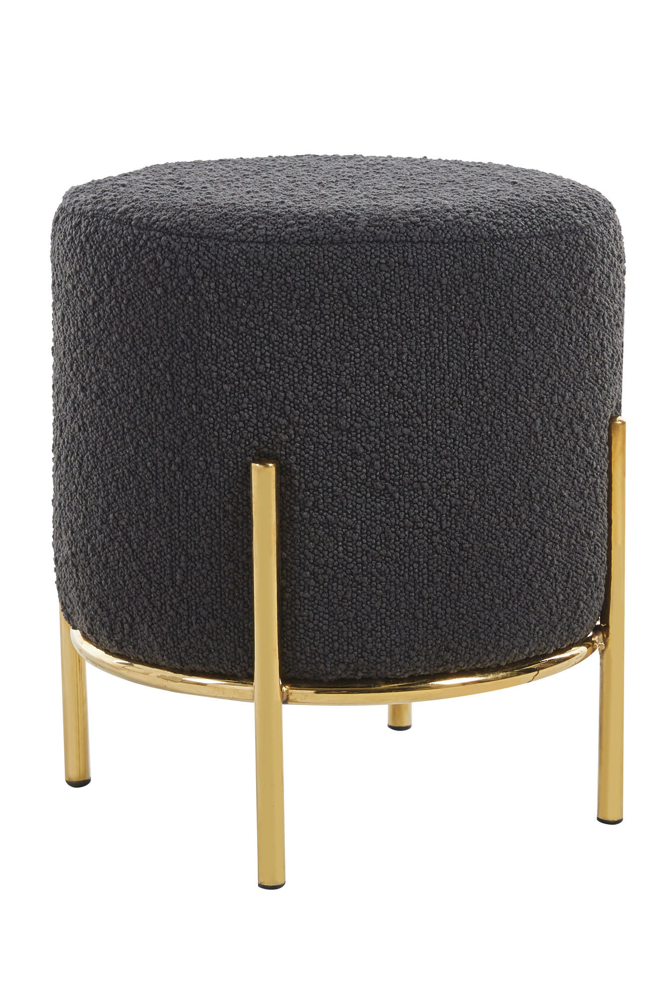 HOCKER Bouclé Anthrazit, Goldfarben  - Anthrazit/Goldfarben, MODERN, Textil/Metall (35/38/35cm) - Livetastic