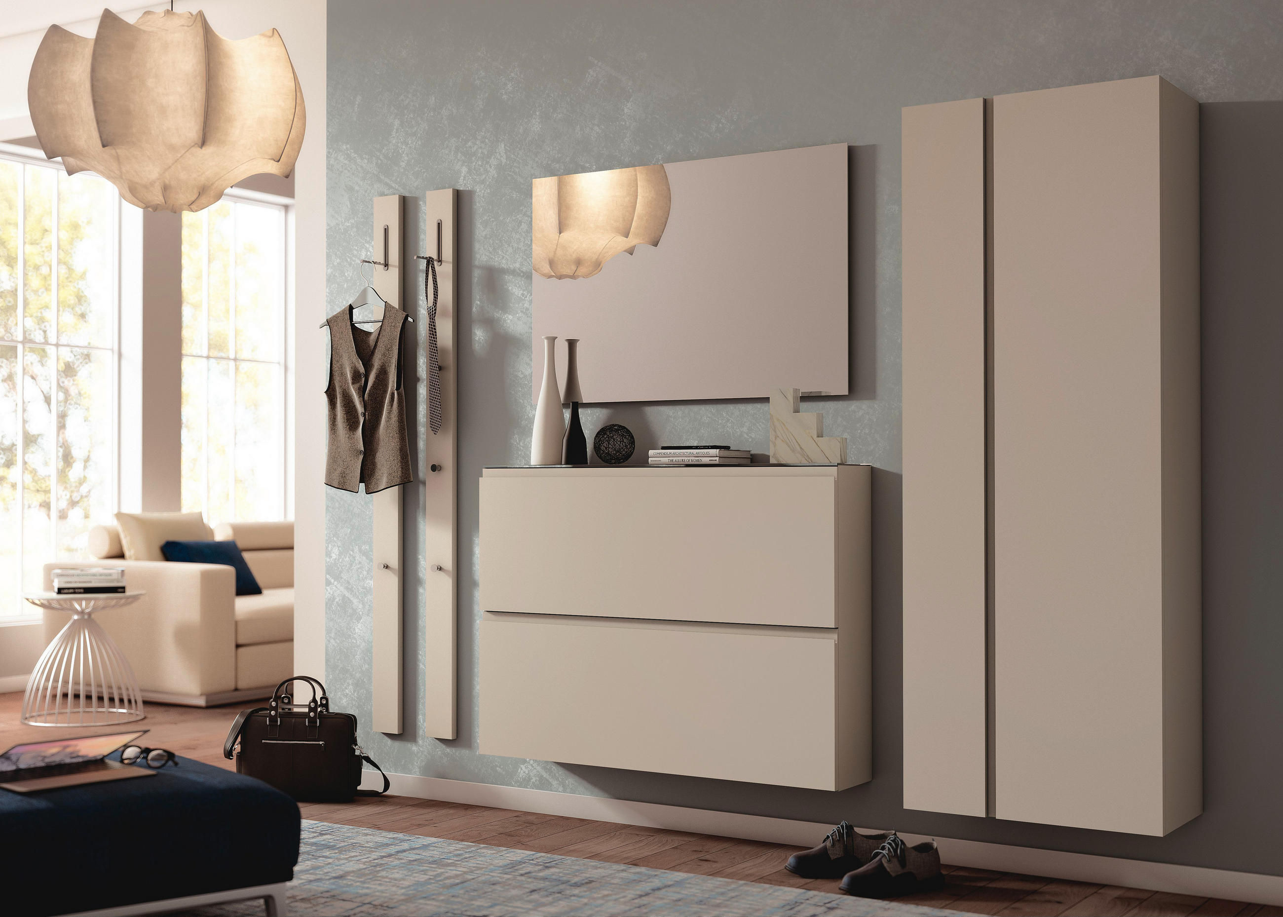GARDEROBENSCHRANK Gardasee in 60/165/33 cm - Taupe, Design, Holzwerkstoff (60/165/33cm) - Moderano