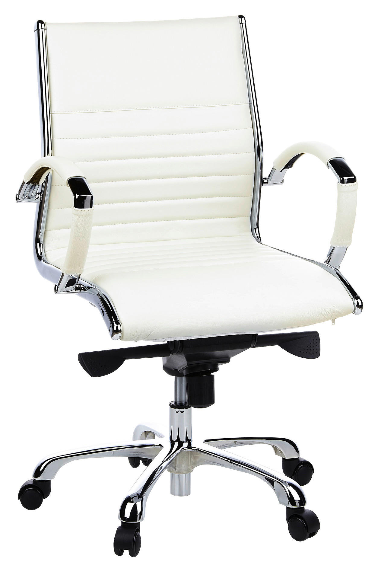 DREHSTUHL Lederlook Creme, Chromfarben  - Chromfarben/Creme, MODERN, Leder/Kunststoff (60/111/50cm) - MID.YOU