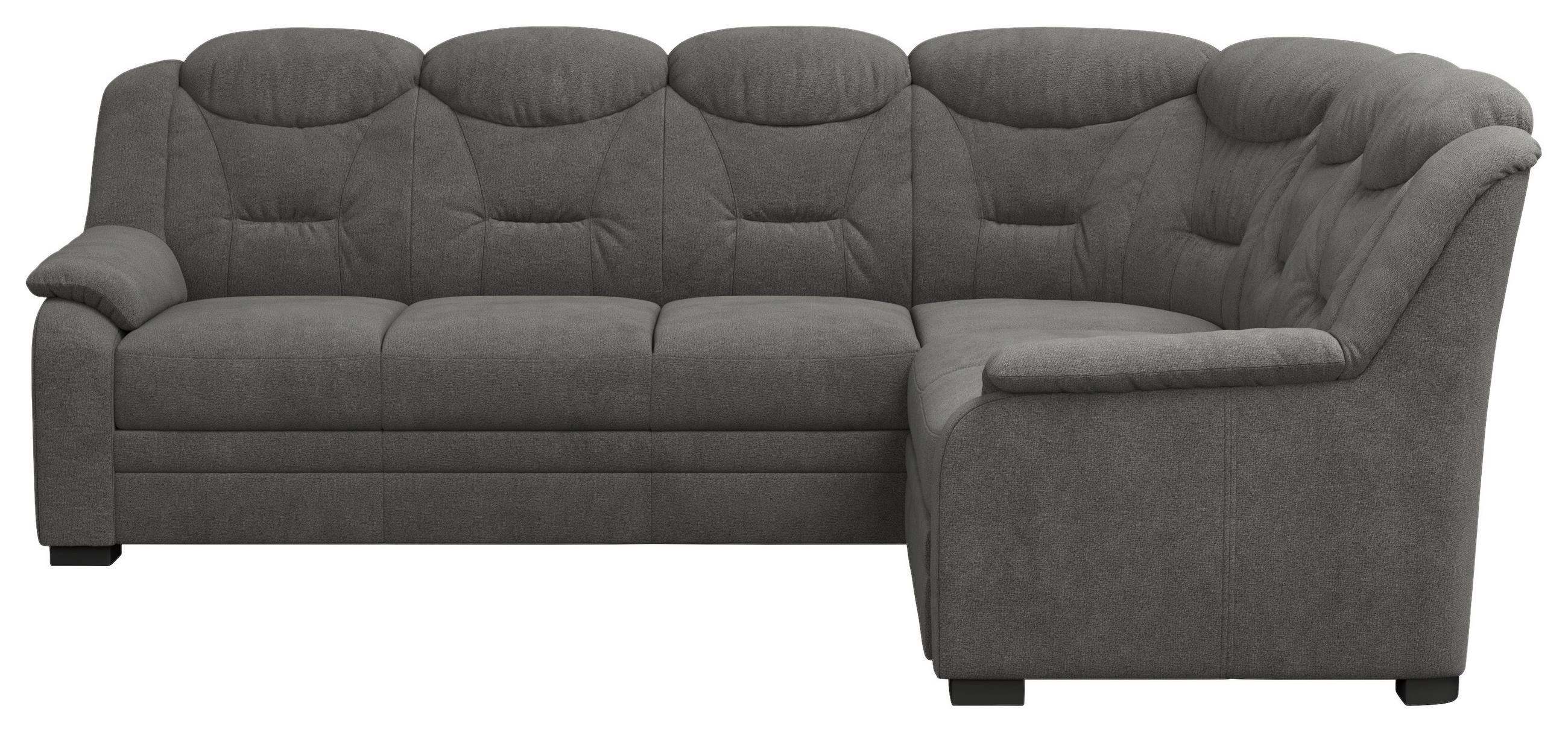 ECKSOFA Anthrazit Chenille Bettkasten, Rücken echt  - Anthrazit/Schwarz, Basics, Kunststoff/Textil (263/211cm) - MID.YOU