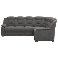ECKSOFA Anthrazit Chenille Bettkasten, Rücken echt  - Anthrazit/Schwarz, Basics, Kunststoff/Textil (263/211cm) - MID.YOU