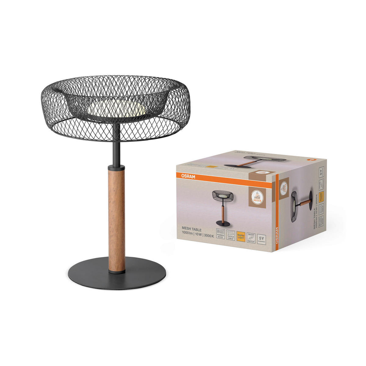 LED-TISCHLEUCHTE 30/40,3 cm   - Schwarz, Basics, Holz/Kunststoff (30/40,3cm) - Osram