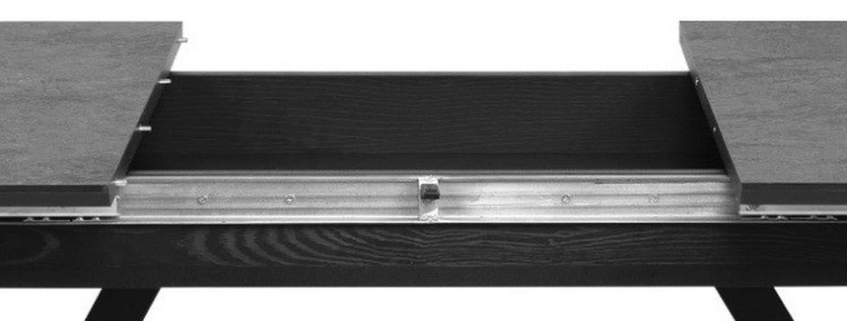 ESSTISCH Schwarz rechteckig  ausziehbar  - Schwarz, MODERN, Holzwerkstoff/Metall (160/90/76cm) - MID.YOU