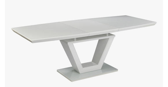 ESSTISCH in Glas, Holzwerkstoff 160-210/90/76 cm - Weiß Hochglanz/Weiß, Design, Glas/Holzwerkstoff (160-210/90/76cm) - Carryhome
