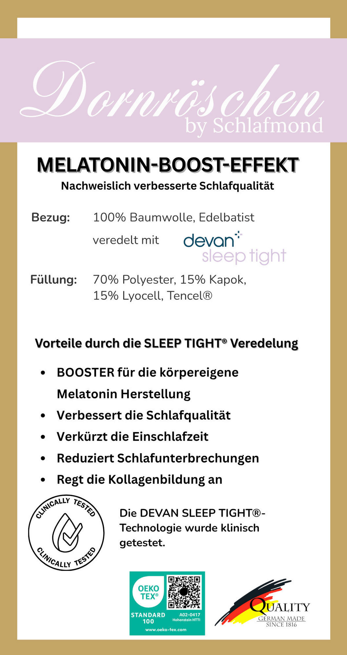 GANZJAHRESDECKE 140/200 cm Dornröschen  - Creme, Basics, Textil (140/200cm) - Schlafmond