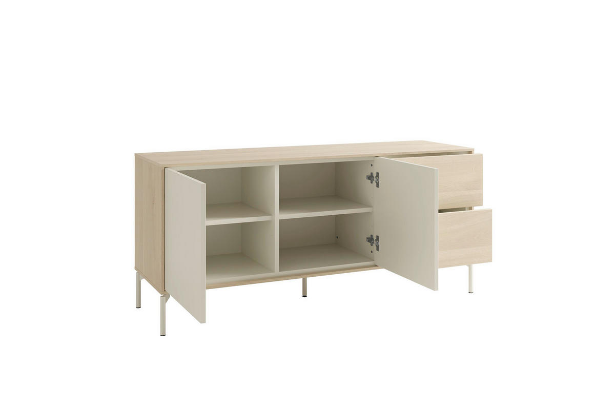 SIDEBOARD LABOE 149/67/41 cm 2 Schublade(n)  - Eiche Bianco/Seidengrau, MODERN, Holzwerkstoff (149/67/41cm) - Schöner Wohnen