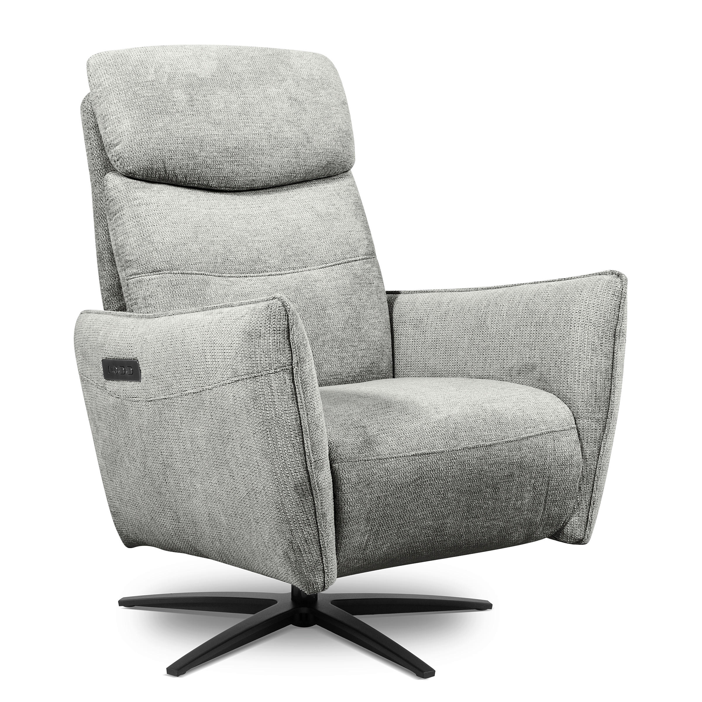 RELAXSESSEL Textil Hellgrau  - Hellgrau/Schwarz, Design, Textil/Metall (77/107/88cm) - Livetastic