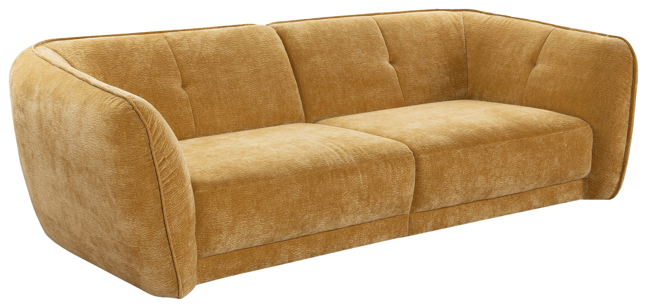 BIGSOFA Chenille Gelb, Senfgelb  - Gelb/Senfgelb, KONVENTIONELL, Kunststoff/Textil (290/86/121cm) - Cantus