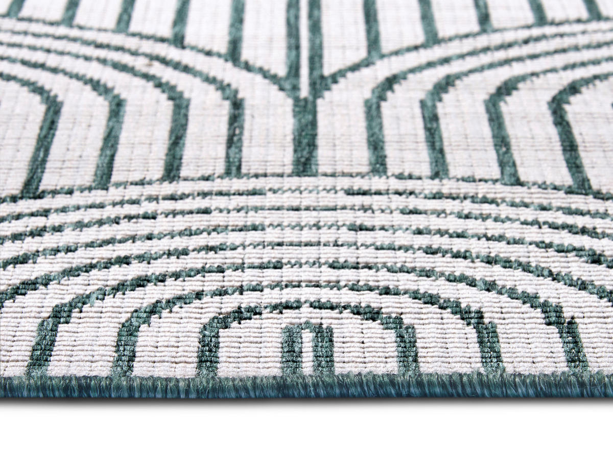 OUTDOORTEPPICH 80/150 cm Pangli Grün, Weiß  - Weiß/Grün, Design, Kunststoff (80/150cm)