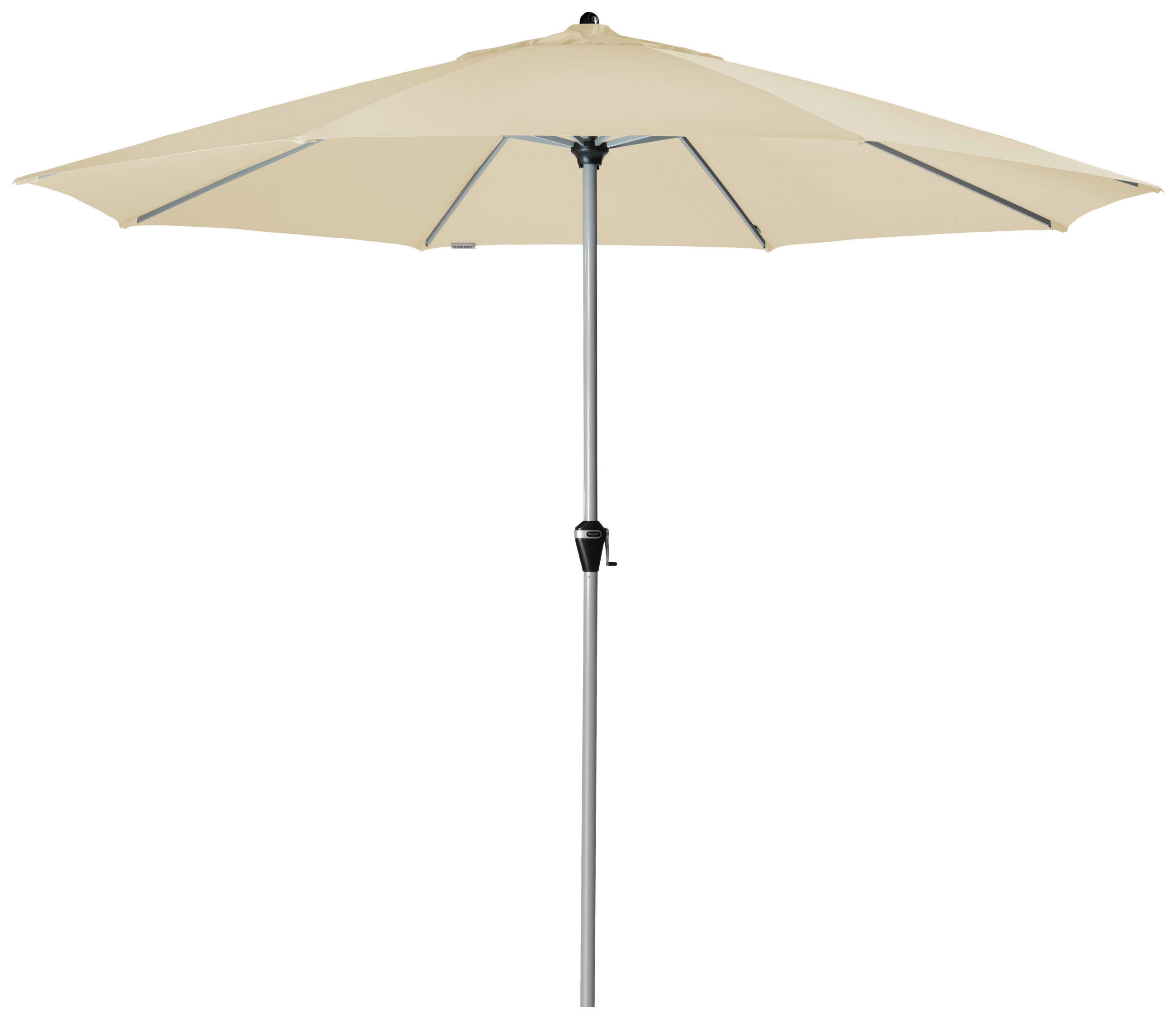SONNENSCHIRM 380 cm Naturfarben  - Silberfarben/Naturfarben, Basics, Textil/Metall (380cm) - Doppler