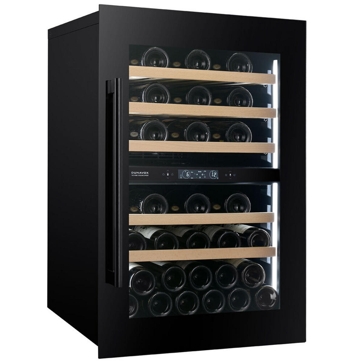 WEINKÜHLSCHRANK DVS-44.120DB  - Schwarz, Basics, Glas/Holz (59/88,2/57,1cm)