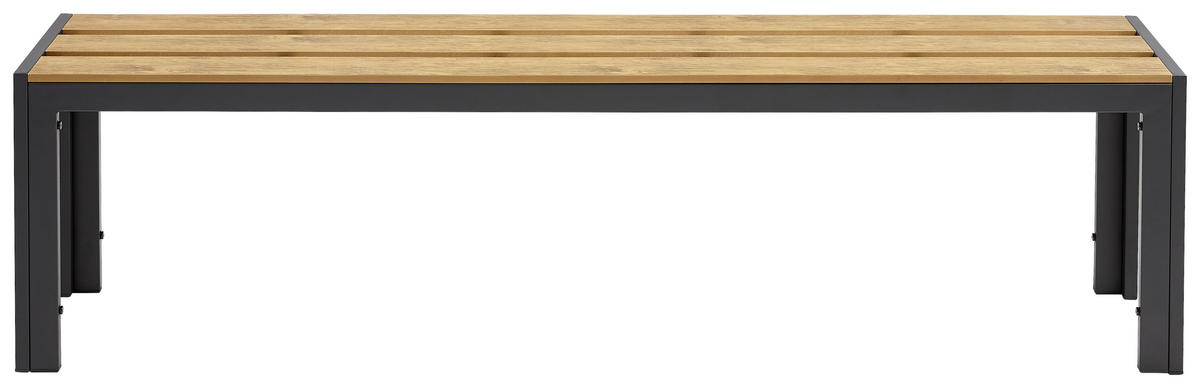 GARTENBANK 162/42/35 cm  in Anthrazit, Naturfarben  - Anthrazit/Naturfarben, KONVENTIONELL, Kunststoff/Metall (162/42/35cm) - Ambia Garden