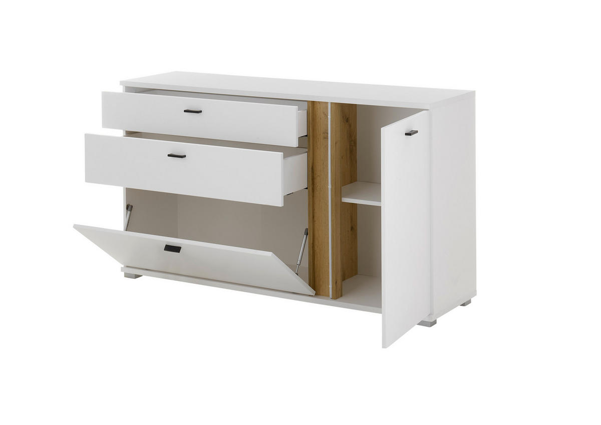 SIDEBOARD  in 150/86/42 cm  - Silberfarben/Eiche Wotan, Design, Holzwerkstoff/Kunststoff (150/86/42cm) - MID.YOU