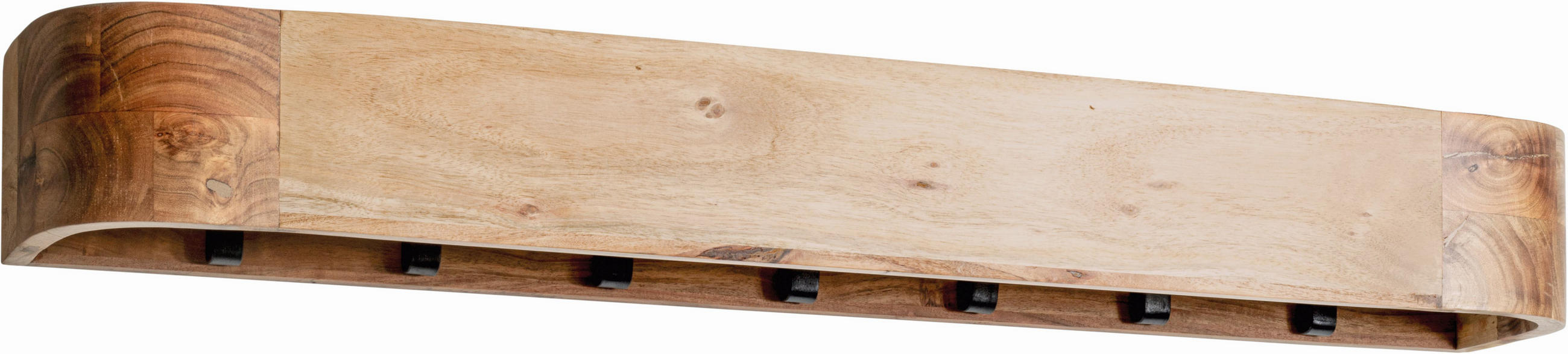 WANDGARDEROBE  in Akazie massiv Schwarz, Akaziefarben  - Schwarz/Akaziefarben, KONVENTIONELL, Holz/Metall (100/20/13cm)
