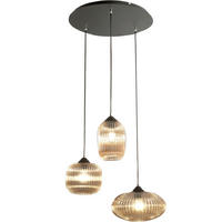 PENDELLEUCHTE 50/200 cm  - Schwarz, Design, Glas/Metall (50/200cm) - Fabas Luce