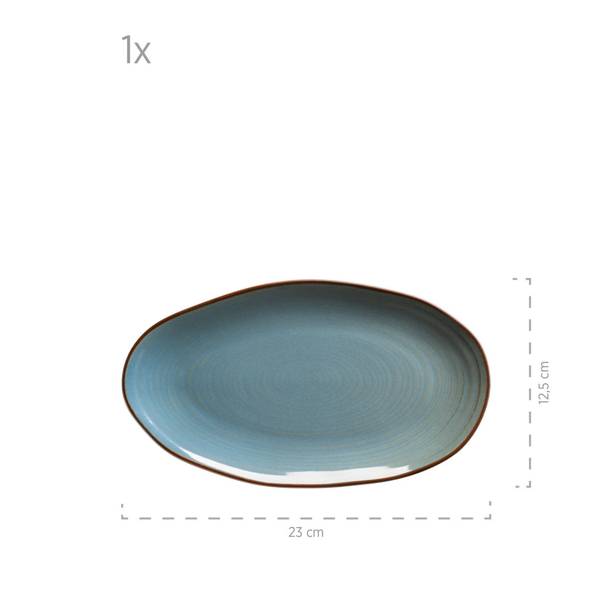 SERVIERPLATTEN-SET Nottingham  - Blaugrau, Basics, Keramik - Mäser